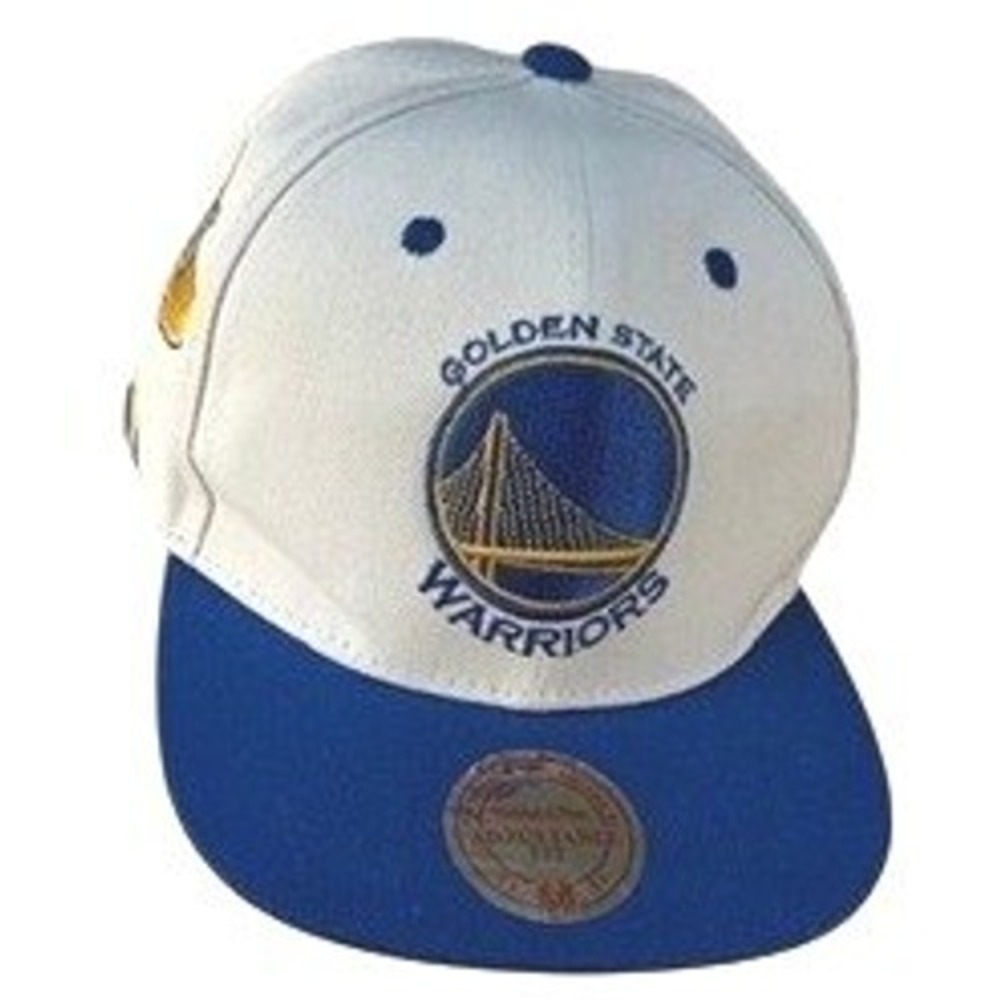 Mitchell and Ness Golden State Warriors Snapback Hat NBA GSW Blue White Cap